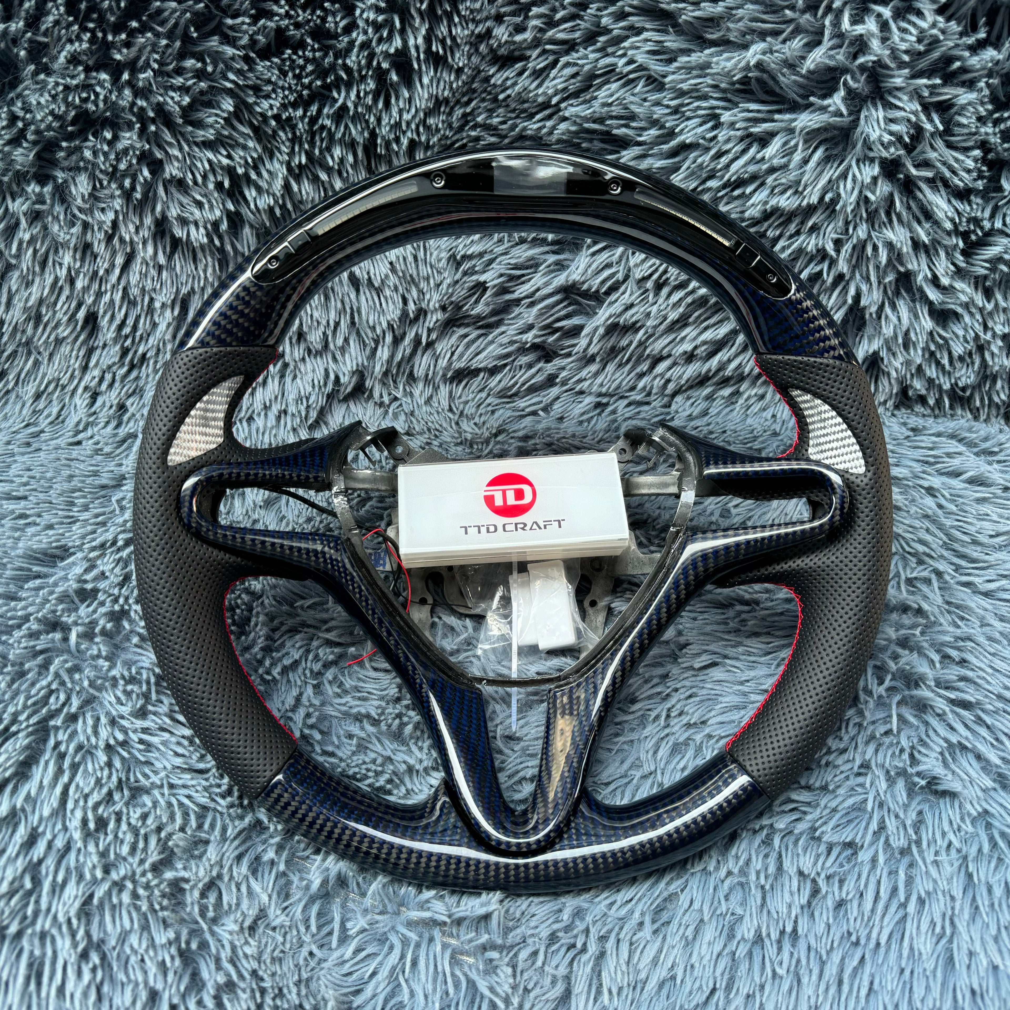 For Honda 8th gen Civic 2006-2011 LED Carbon Fiber Steering Wheel