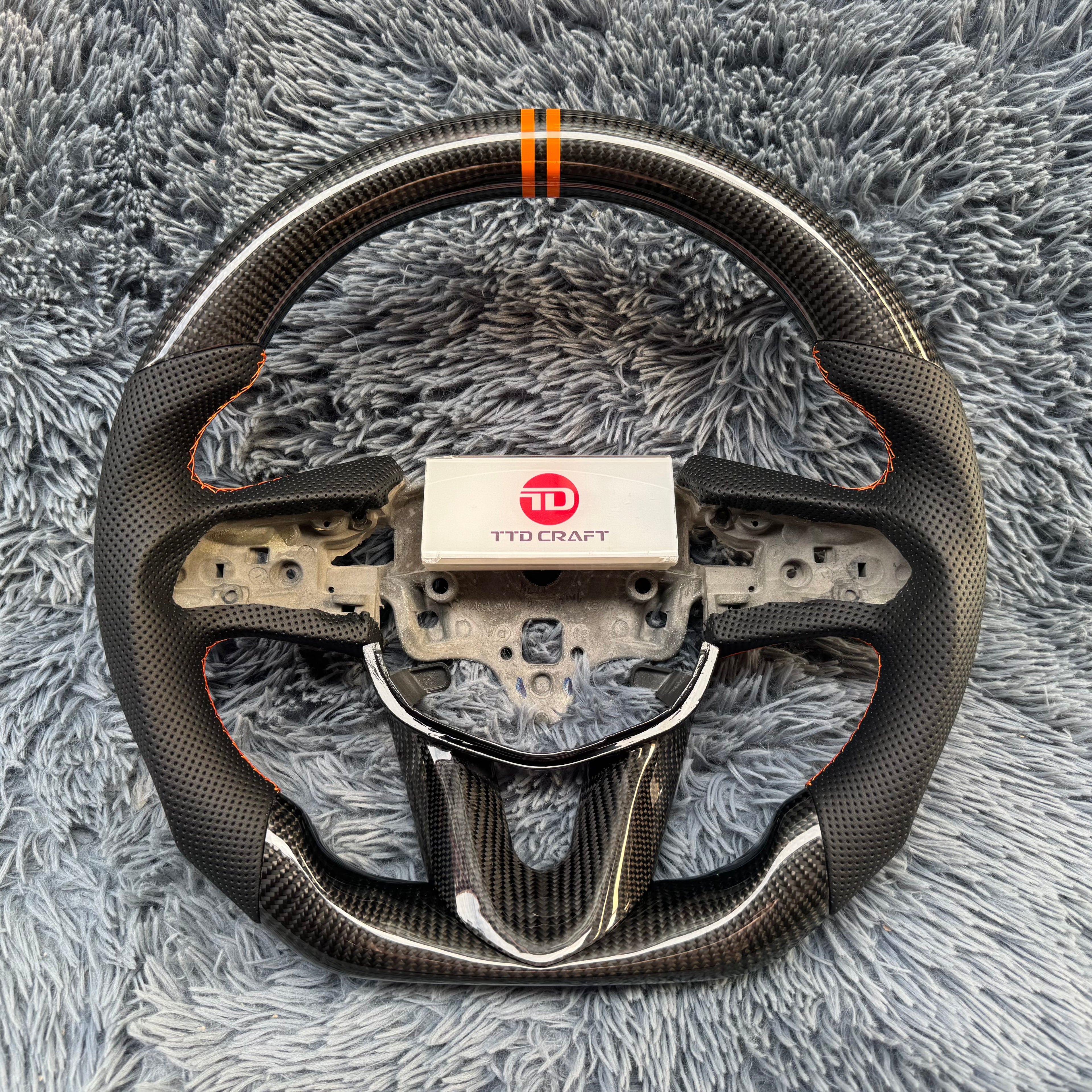For Cadillac 2020-2026 CT4 CT4-V Blackwing Black Carbon Fiber Steering Wheel