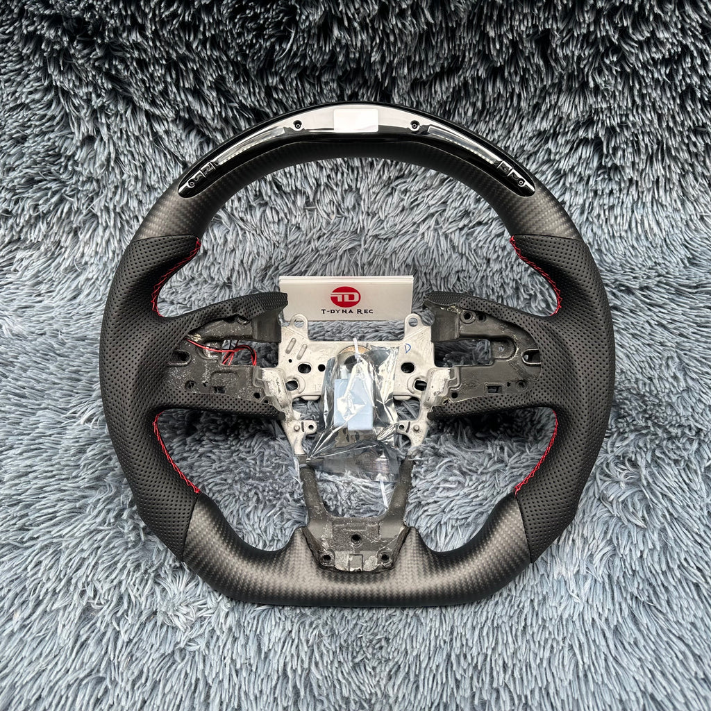 For Honda 10th gen Civic 2016-2021 Led Carbon Fiber Steering Wheel