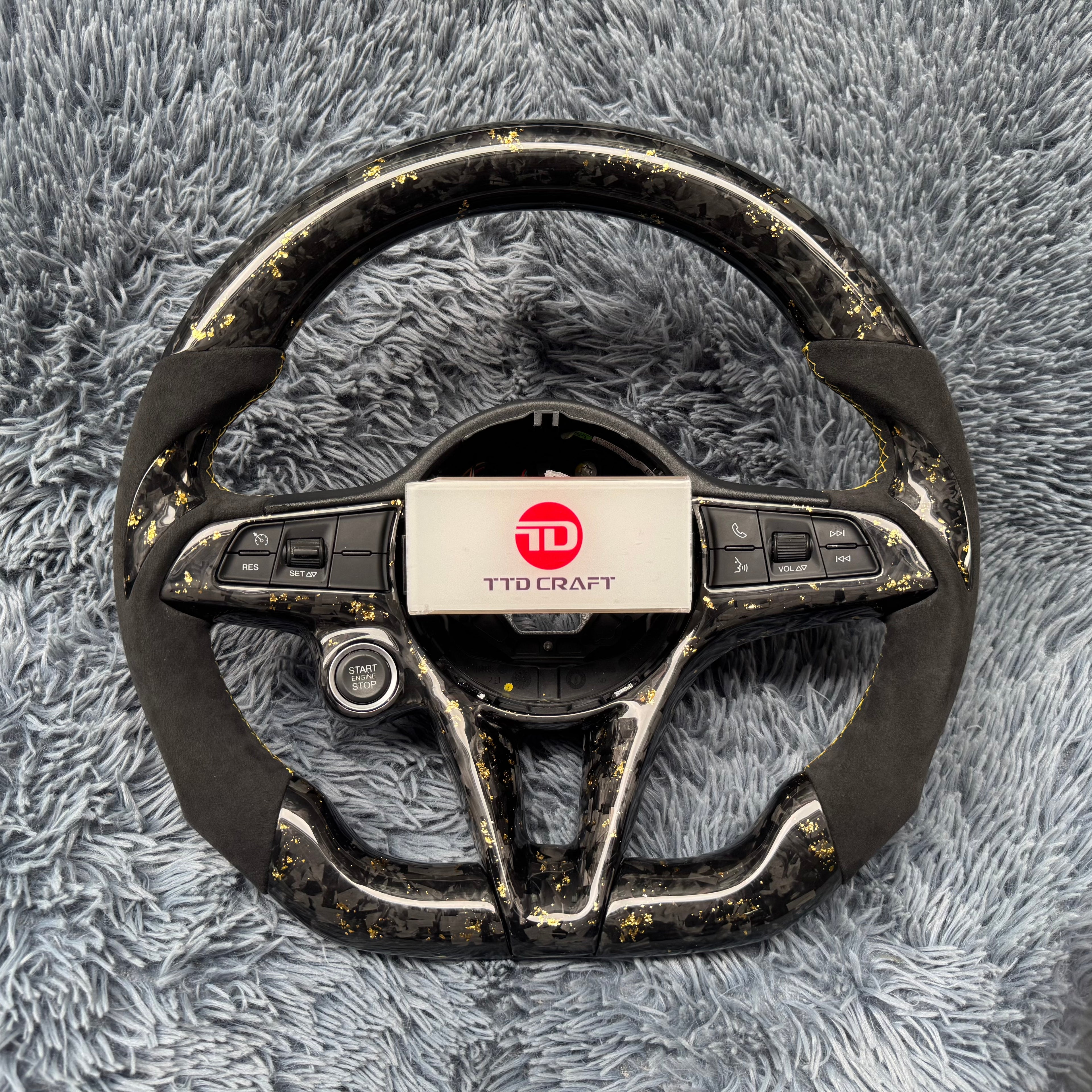 For Alfa Romeo 2017-2021 Giulia Stelvio Forged  Carbon Fiber Steering Wheel