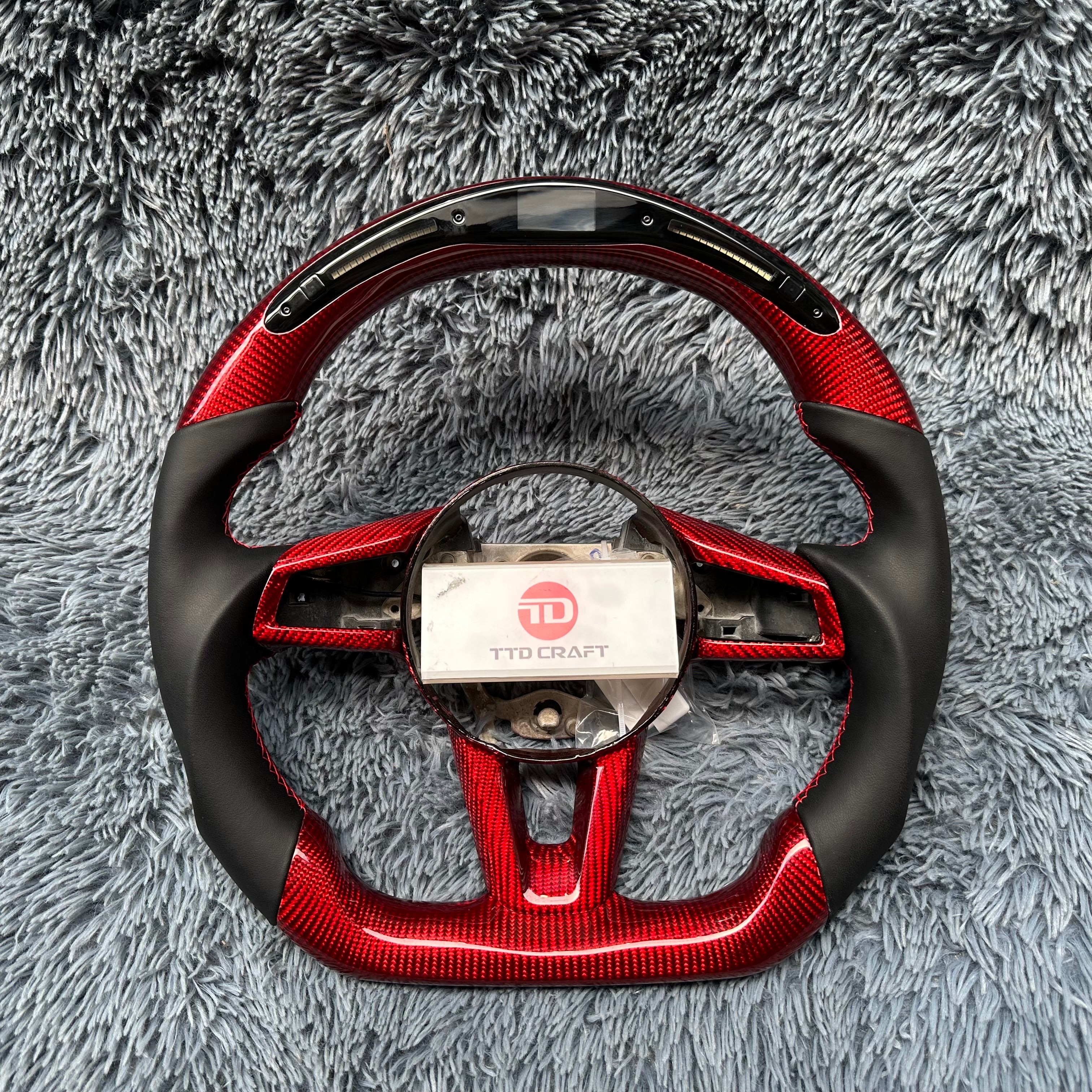 For Mazda 2016-2026 MX-5 Miata LED Carbon Fiber Steering Wheel