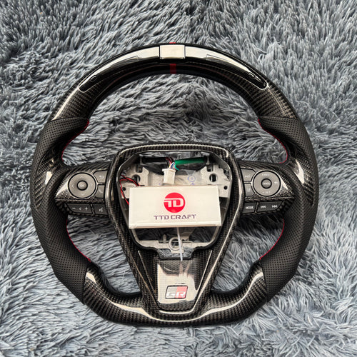 For 8th Gen Toyota Camry 2018-2024  Led Carbon Fiber Steering Wheel