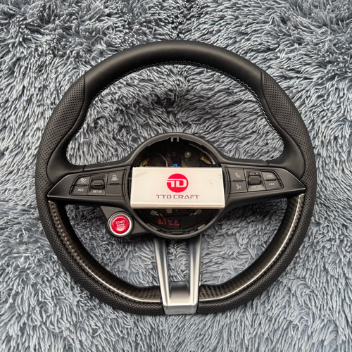 For Alfa Romeo Giulia QV / Stelvio QV Carbon Fiber Steering Wheel