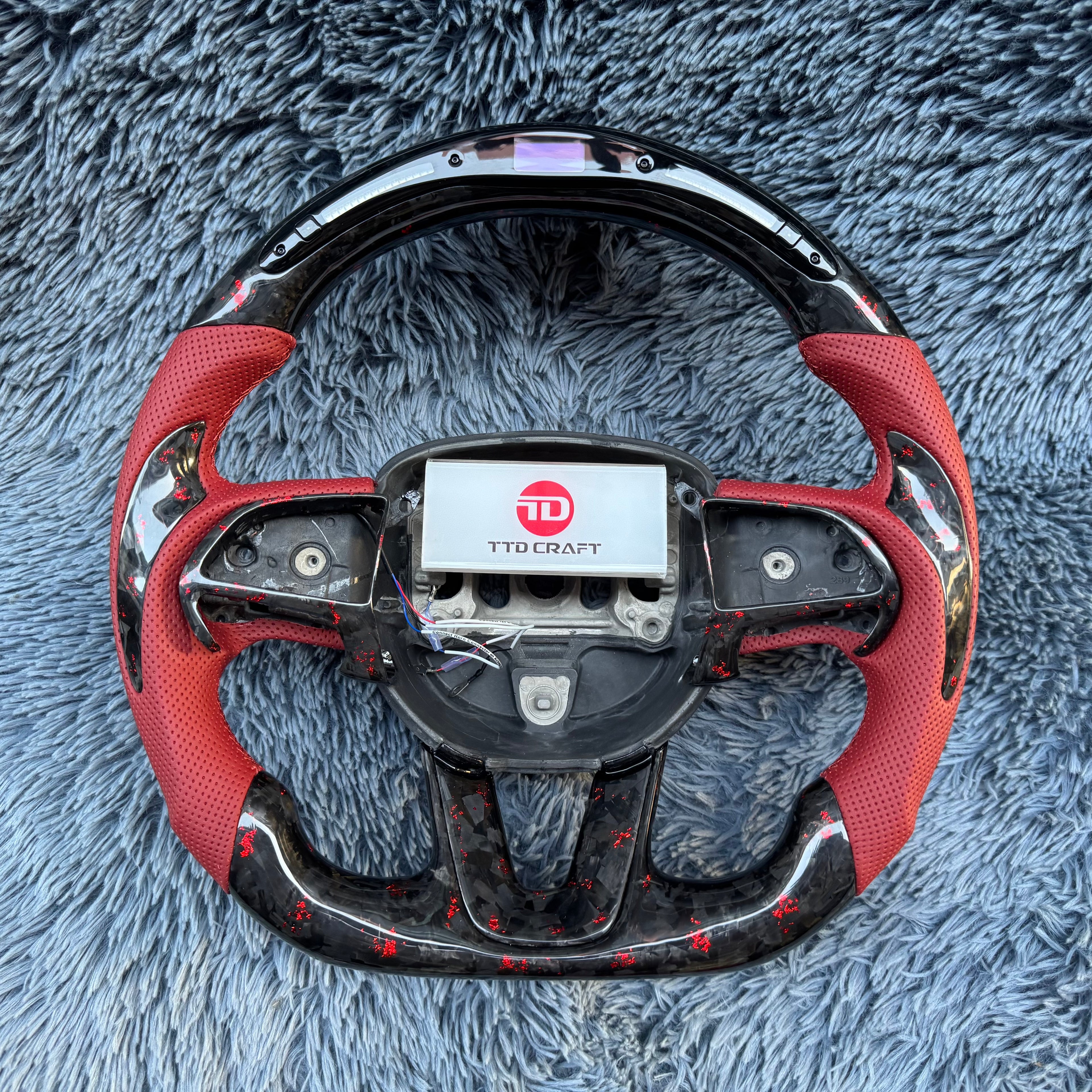 For Dodge 2015-2024 Charger Custom LED Carbon Fiber Steering Wheel
