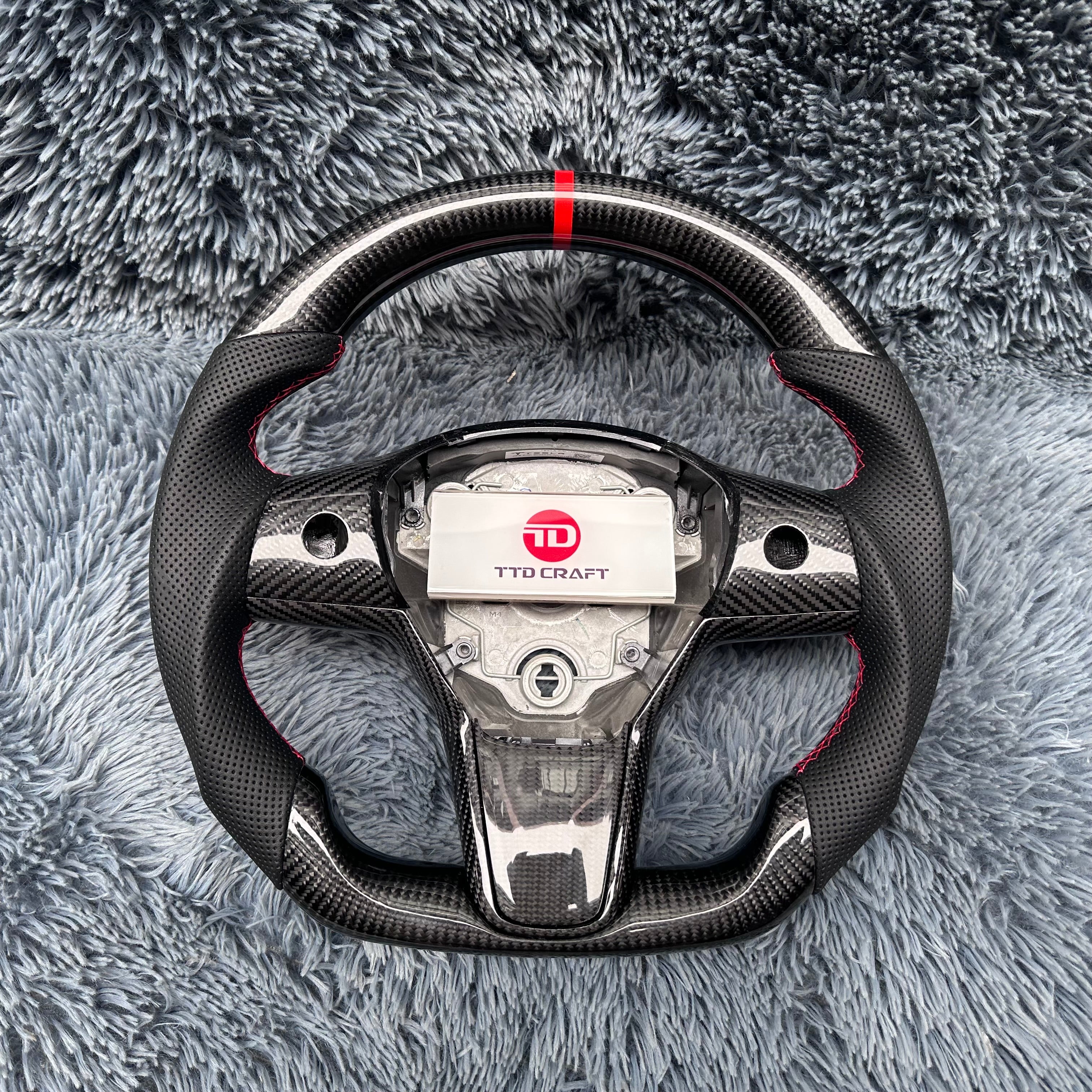 For Tesla Model 3 Y Carbon Fiber Steering Wheel