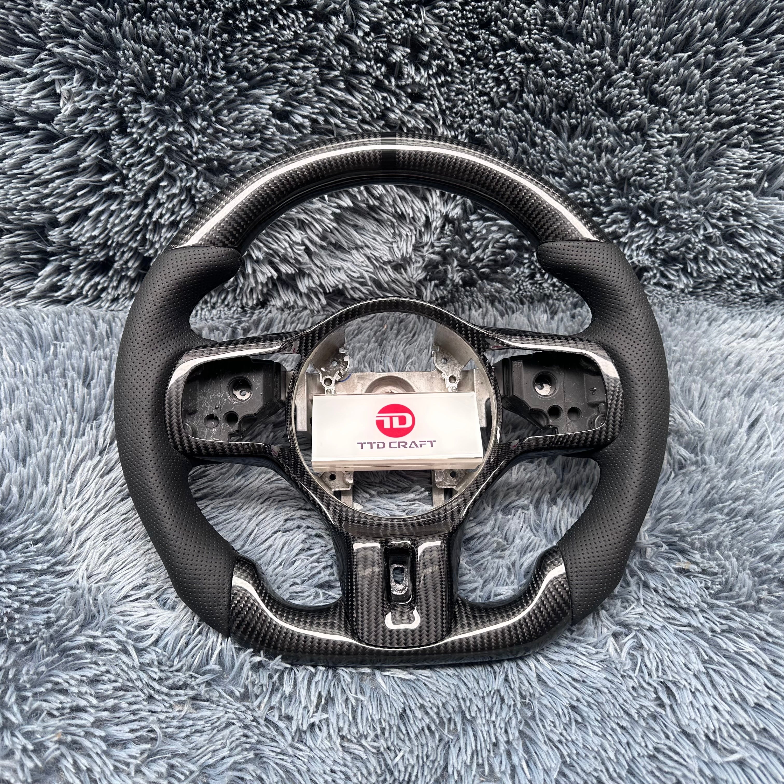 For 2007-2016 Mitsubishi Lancer Evolution X Carbon Fiber Steering Wheel