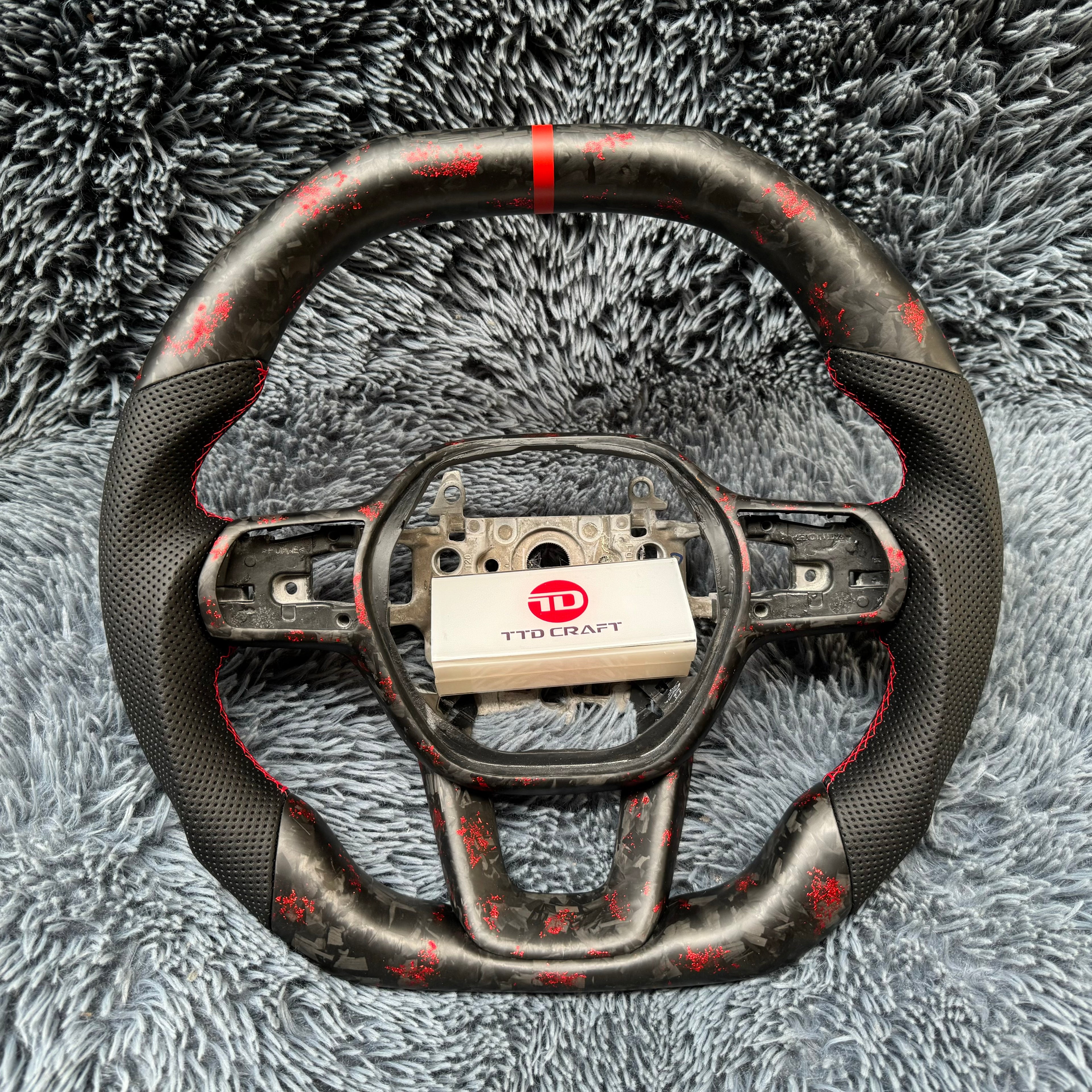 For Honda 11th gen Civic 2022-2026 Forged Carbon Fiber Steering Wheel