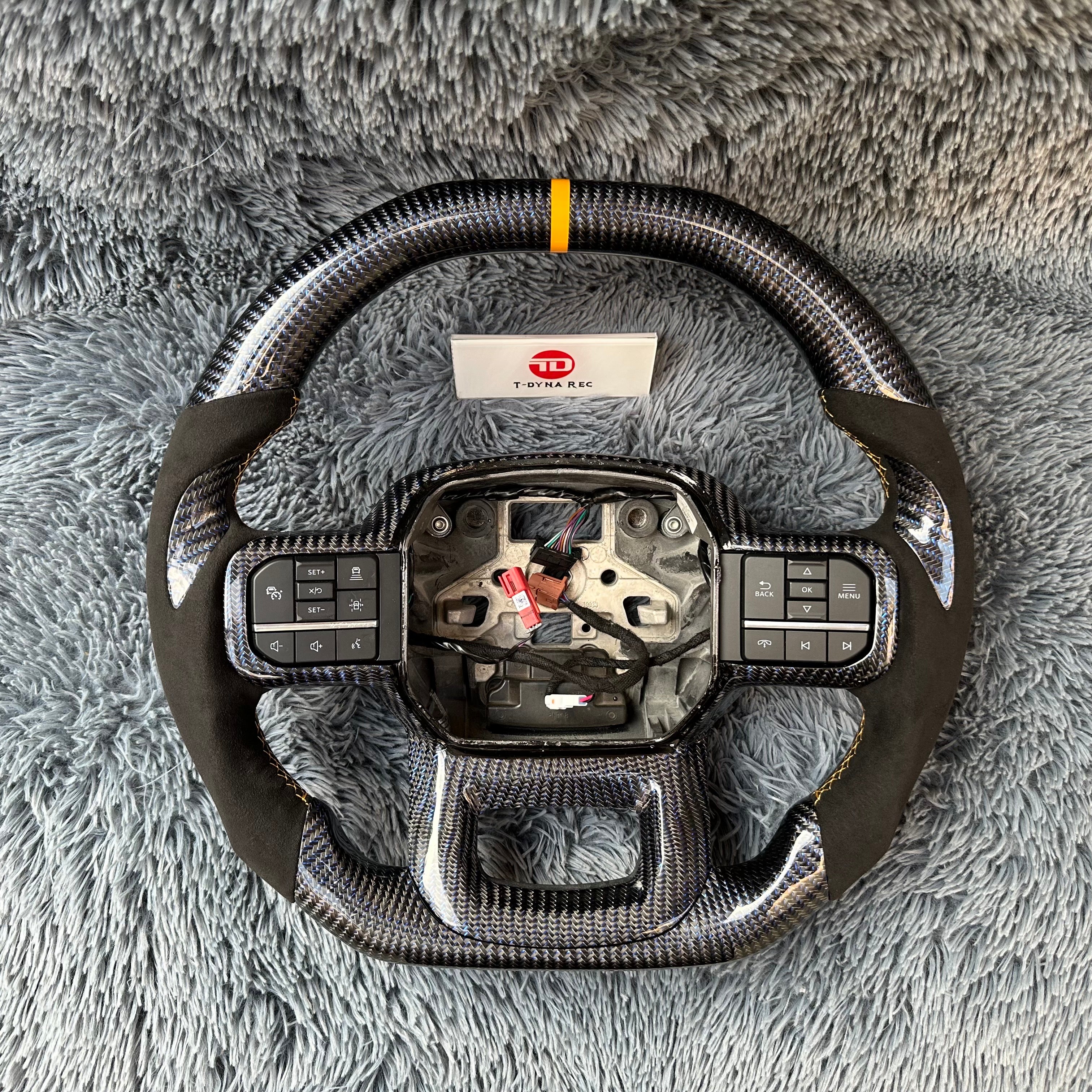 For Ford 2021 -2026 F150 Raptor Custom Reflective Carbon Fiber Steering Wheel