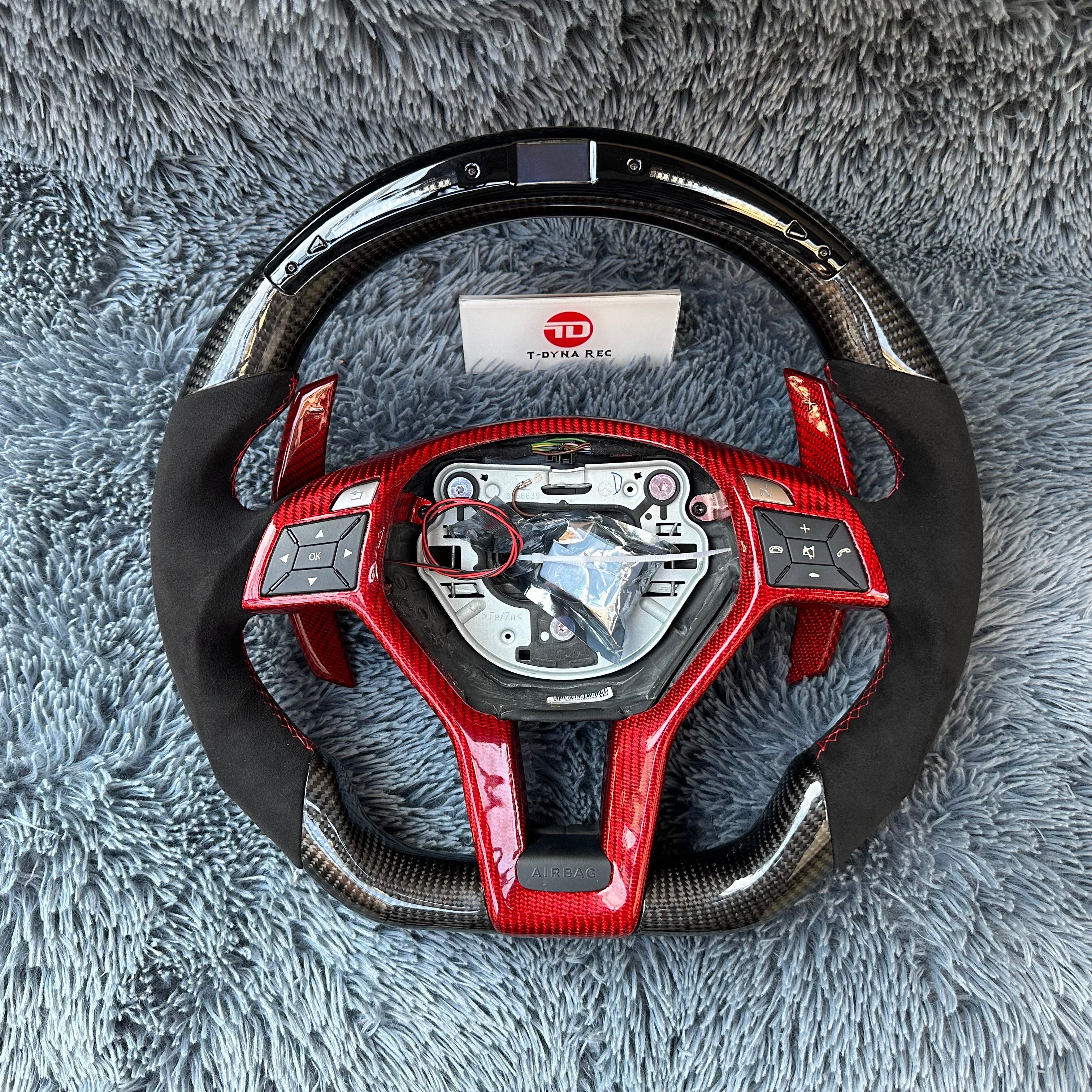 For Mercedes W204 C63 W212 W218 W207 Led Carbon Fiber Steering Wheel