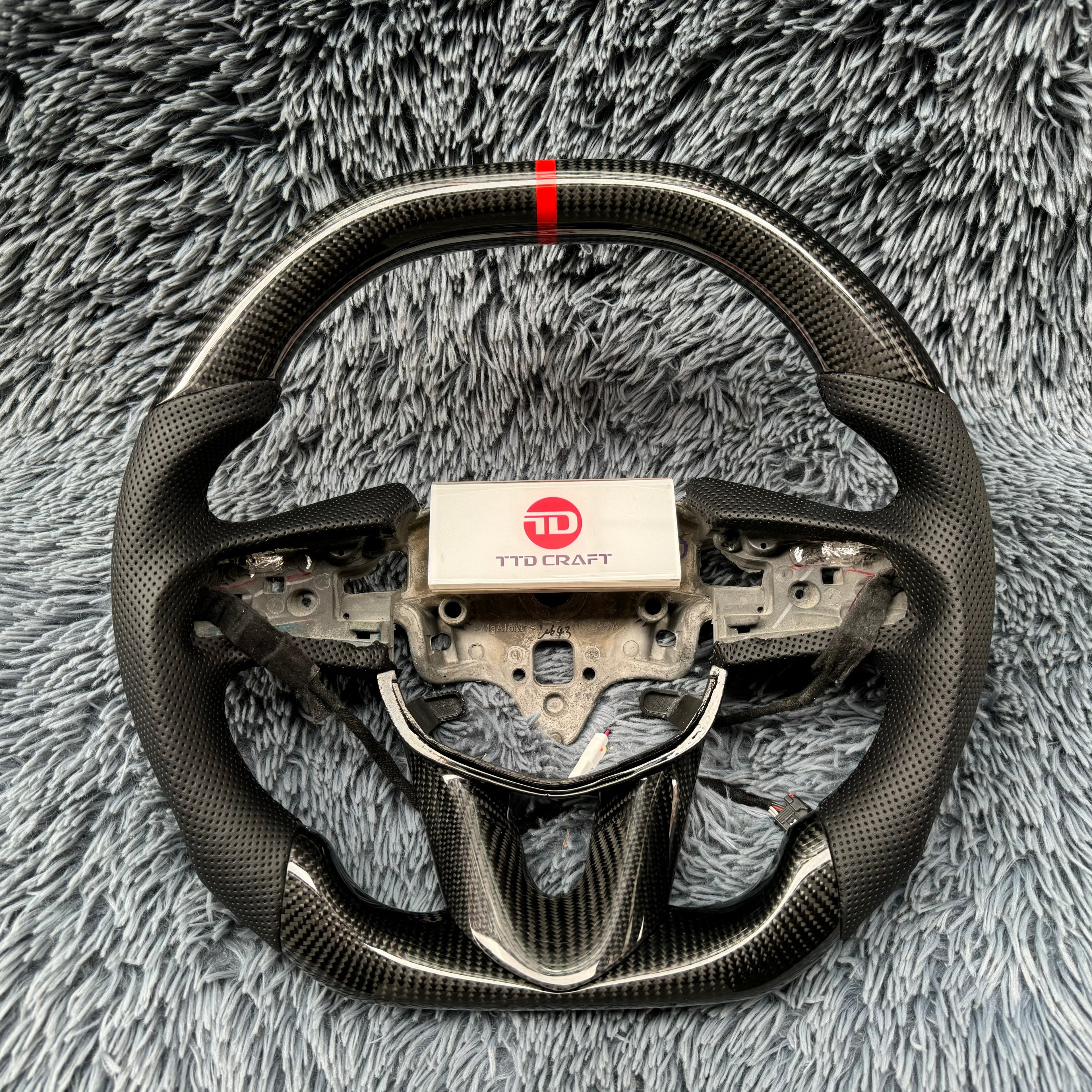 For Cadillac 2020-2026 CT4 CT4-V Blackwing Black Carbon Fiber Steering Wheel