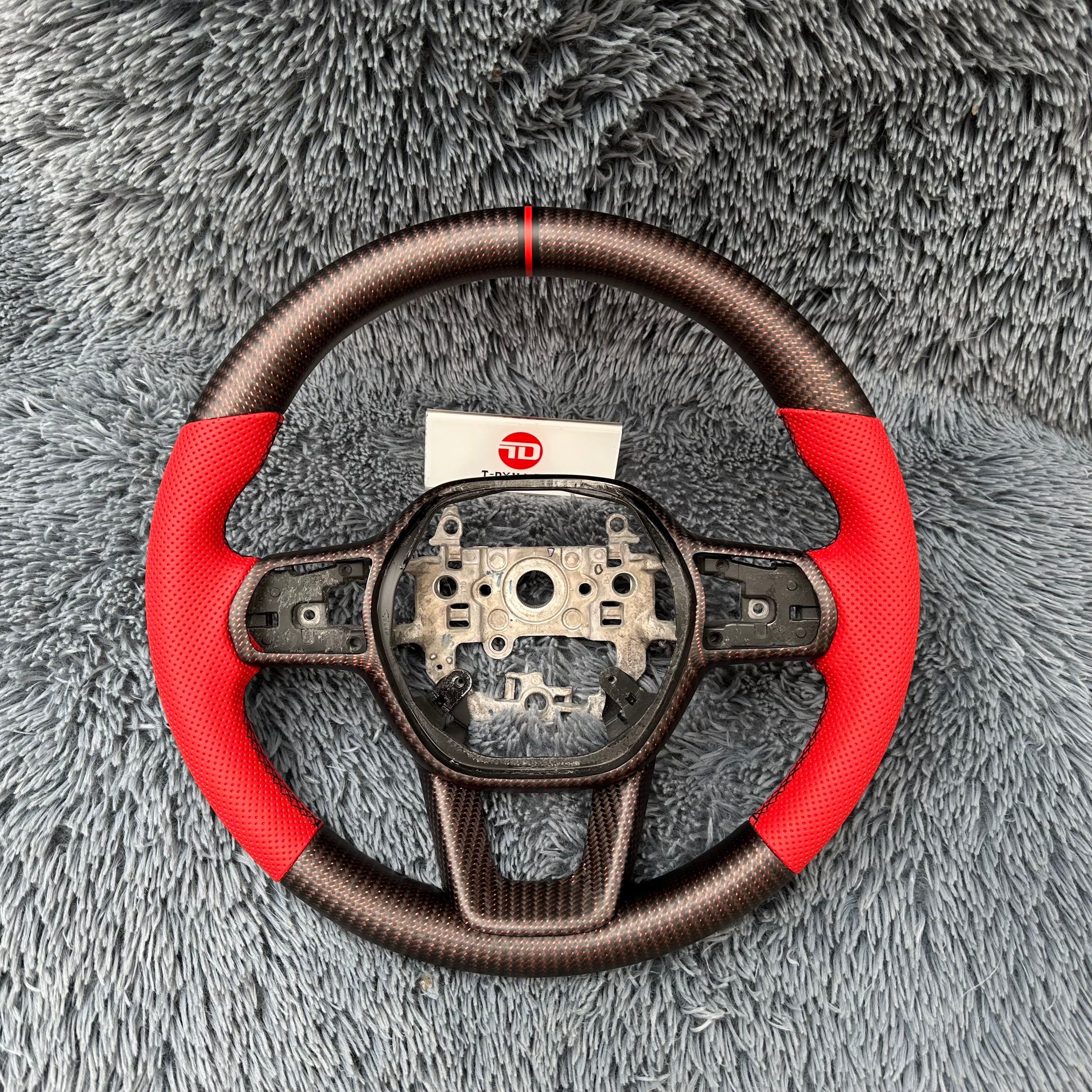 For Honda 11th gen Civic 2022-2026 Reflective Carbon Fiber Steering Wheel