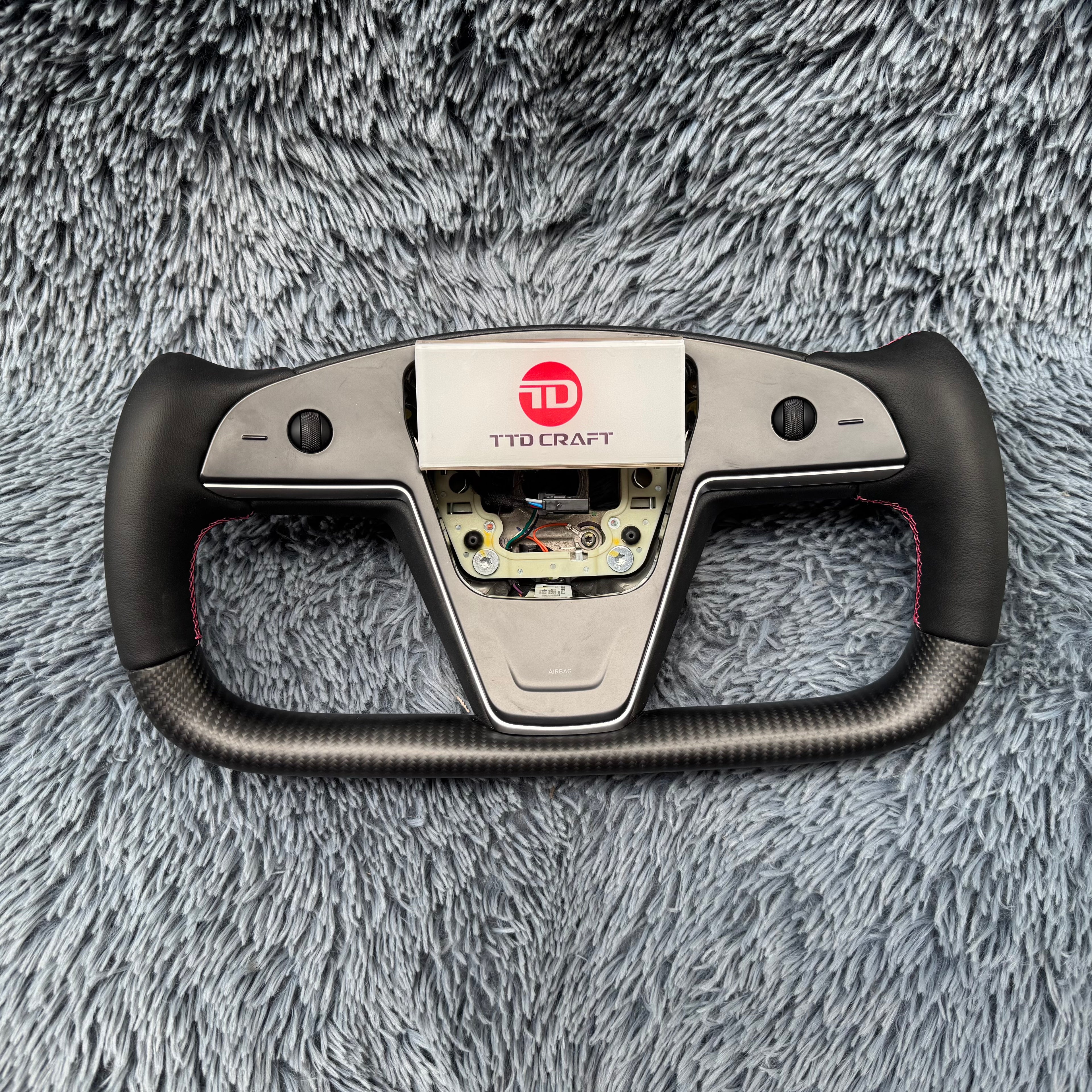 For 2022-2026 Tesla Model S/X Yoke Carbon Fiber Steering Wheel