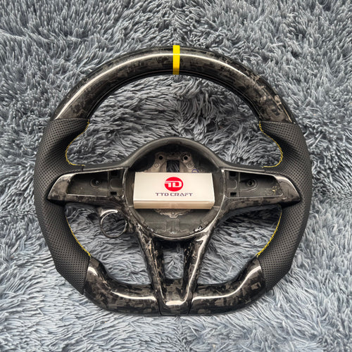 For Alfa Romeo 2017-2021 Giulia Stelvio Forged  Carbon Fiber Steering Wheel