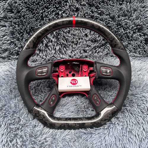 For 2003-2007 Hummer H2 Forged Carbon Fiber Steering Wheel