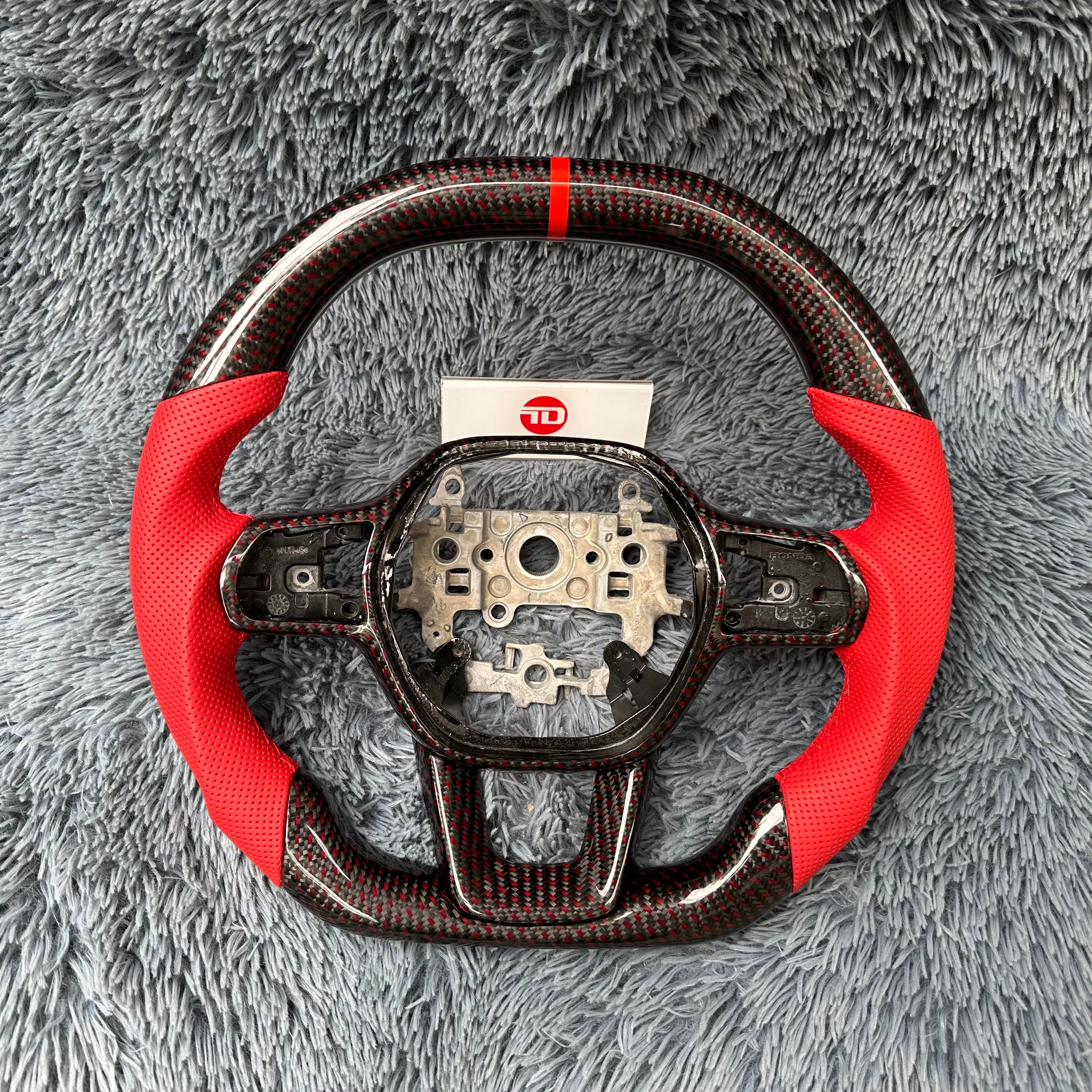 For Honda 11th gen Civic 2022-2026 Reflective Carbon Fiber Steering Wheel