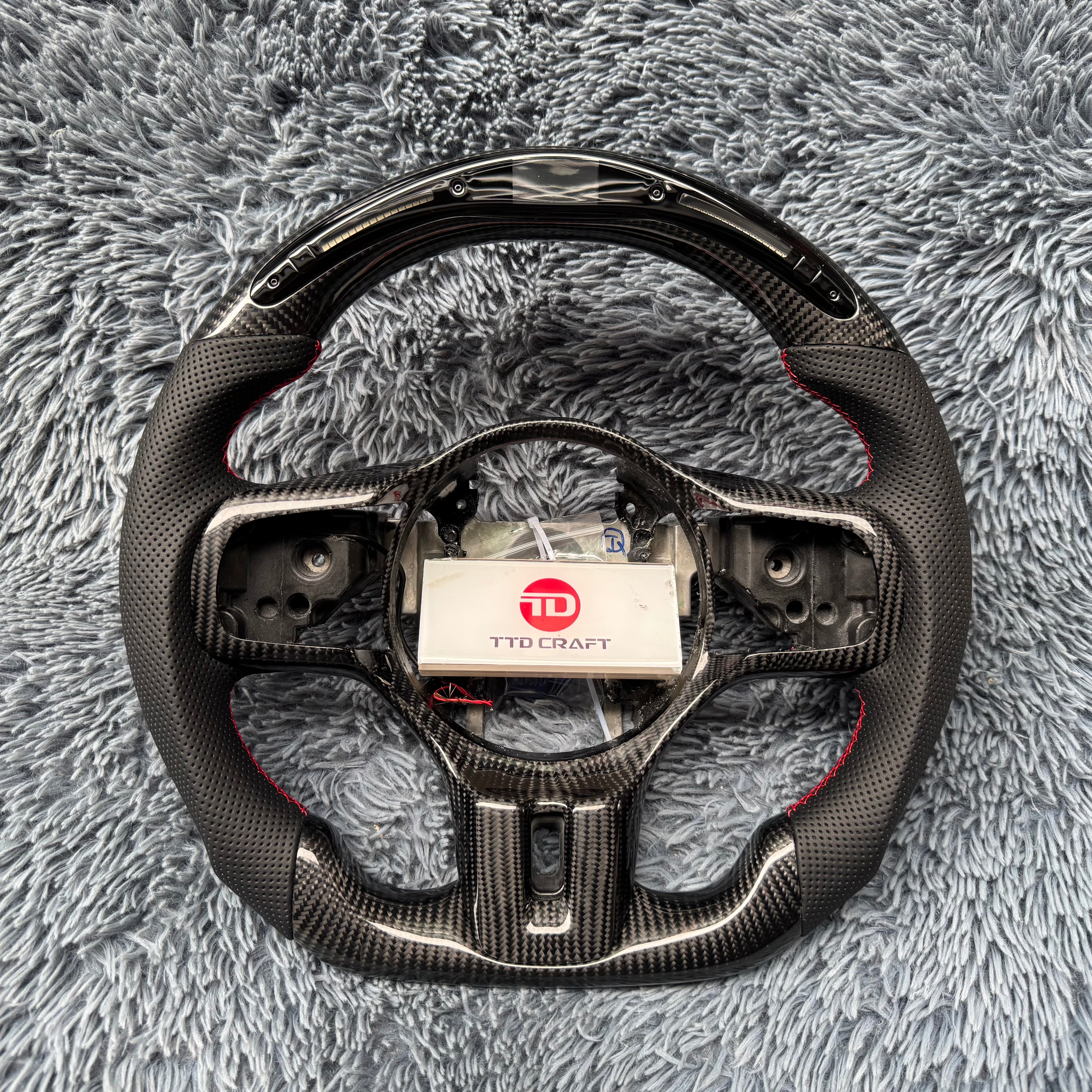 For 2007-2016 Mitsubishi Lancer Evolution X LED Carbon Fiber Steering Wheel