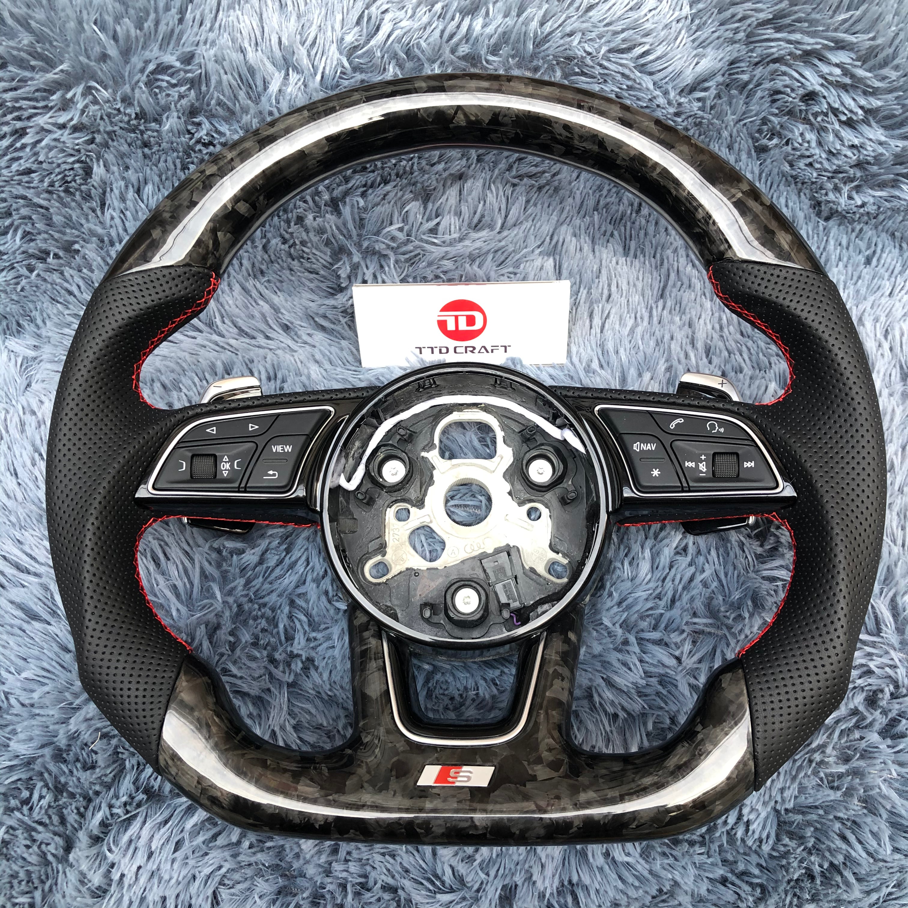 For Audi B9 A3/S3/RS3 A4/S4 A5/S5/RS5 Forged Carbon Fiber Steering Wheel
