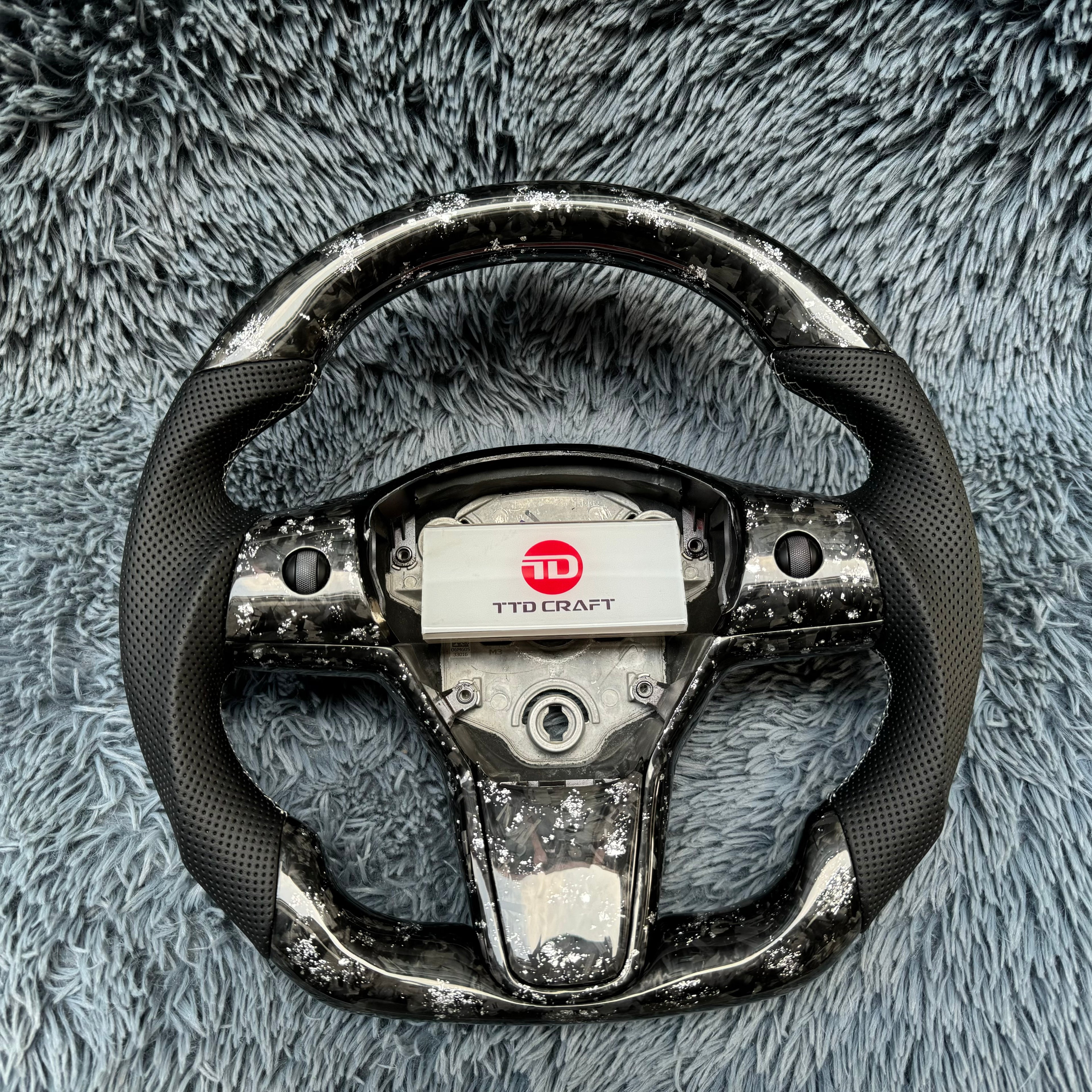 For Tesla Model 3 Y Forged Carbon Fiber Steering Wheel