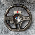 For Alfa Romeo 2017-2021 Giulia Stelvio LED Carbon Fiber Steering Wheel