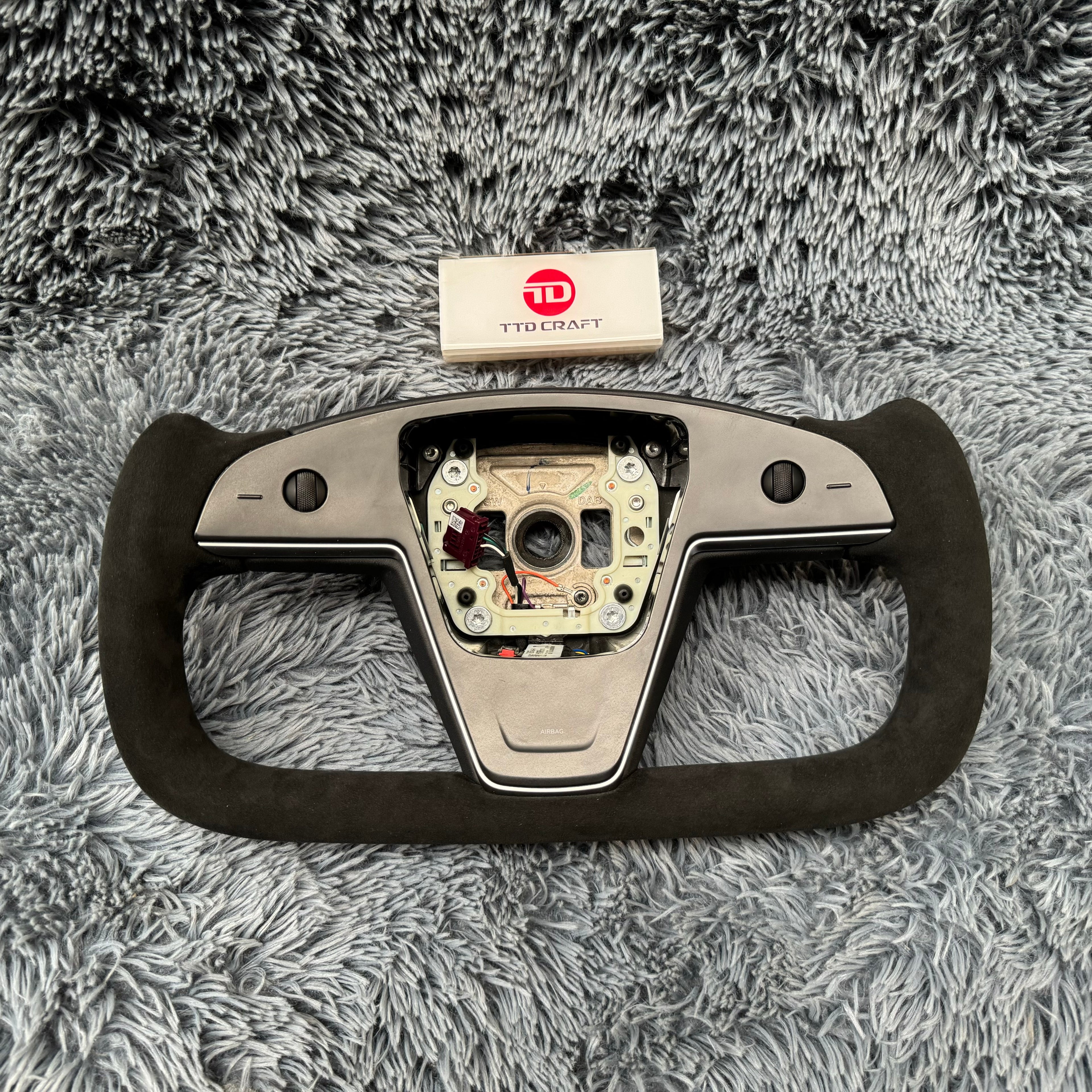 For 2022-2026 Tesla Model S/X Yoke Leather  Steering Wheel