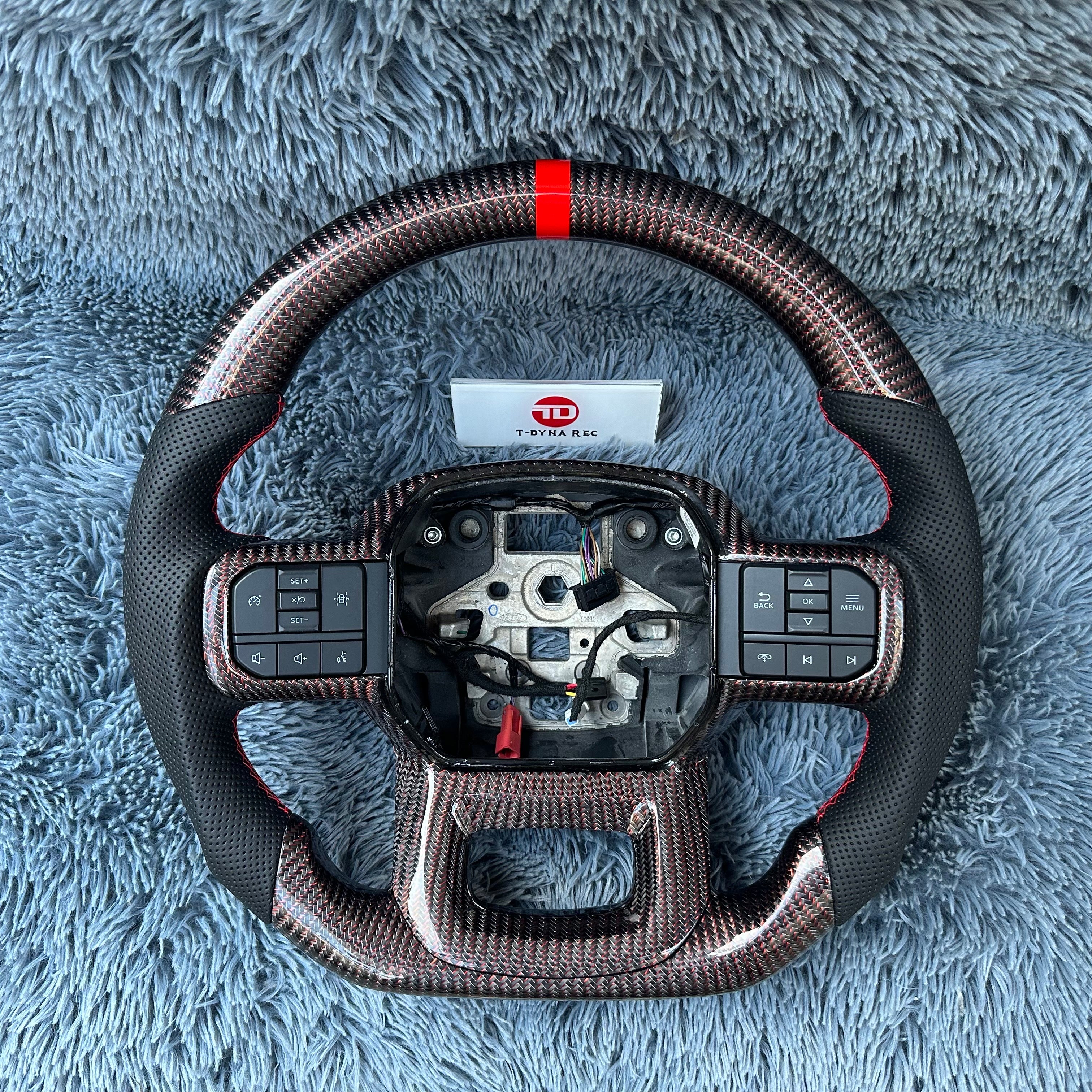 For Ford 2021 -2026 F150 Raptor Custom Reflective Carbon Fiber Steering Wheel