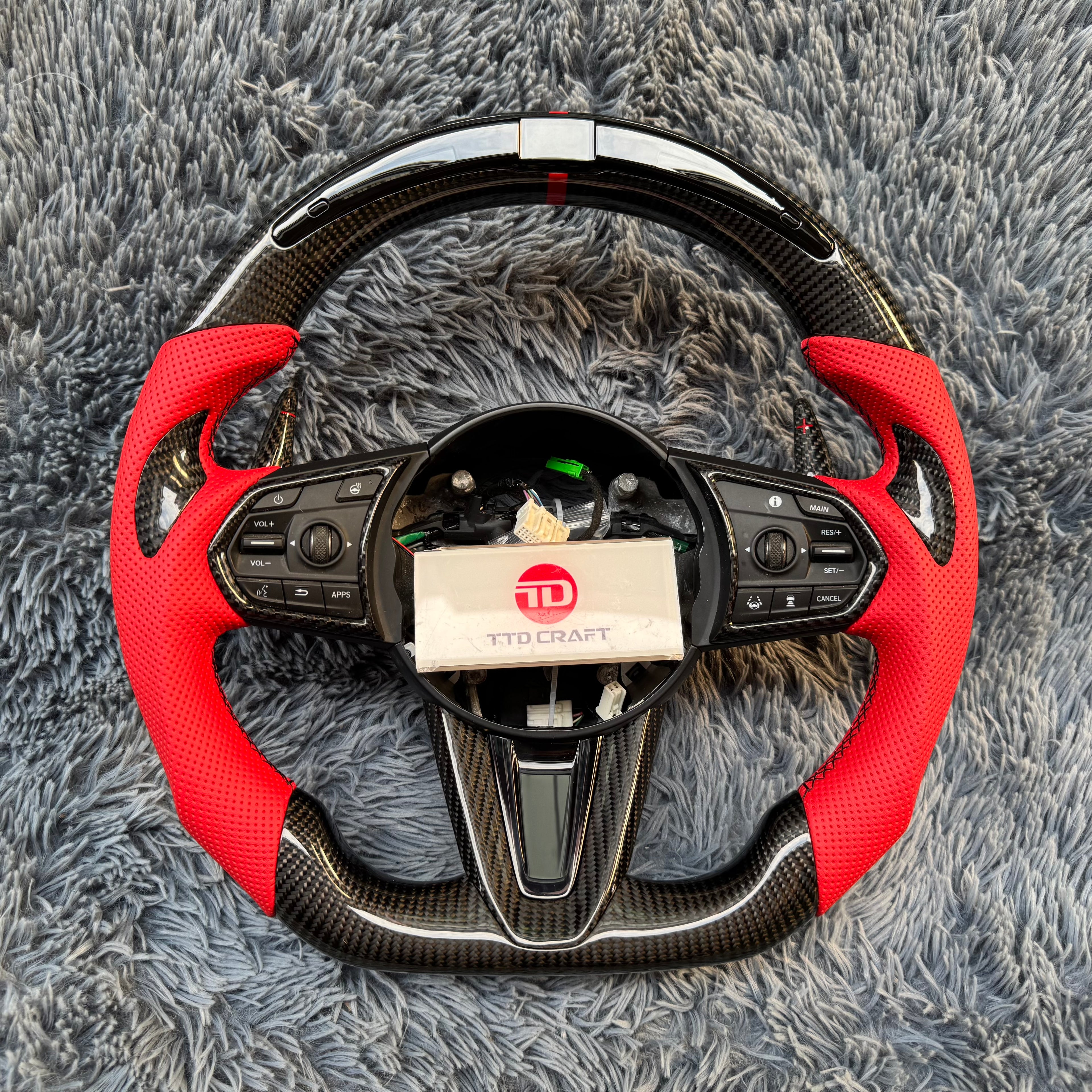 For Acura 2019-2026 RDX LED Carbon Fiber Steering Wheel