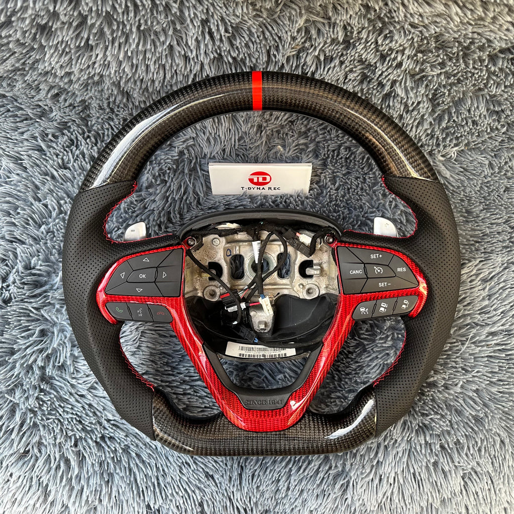 For Jeep 2016-2021 Grand Cherokee Led Carbon Fiber Steering Wheel