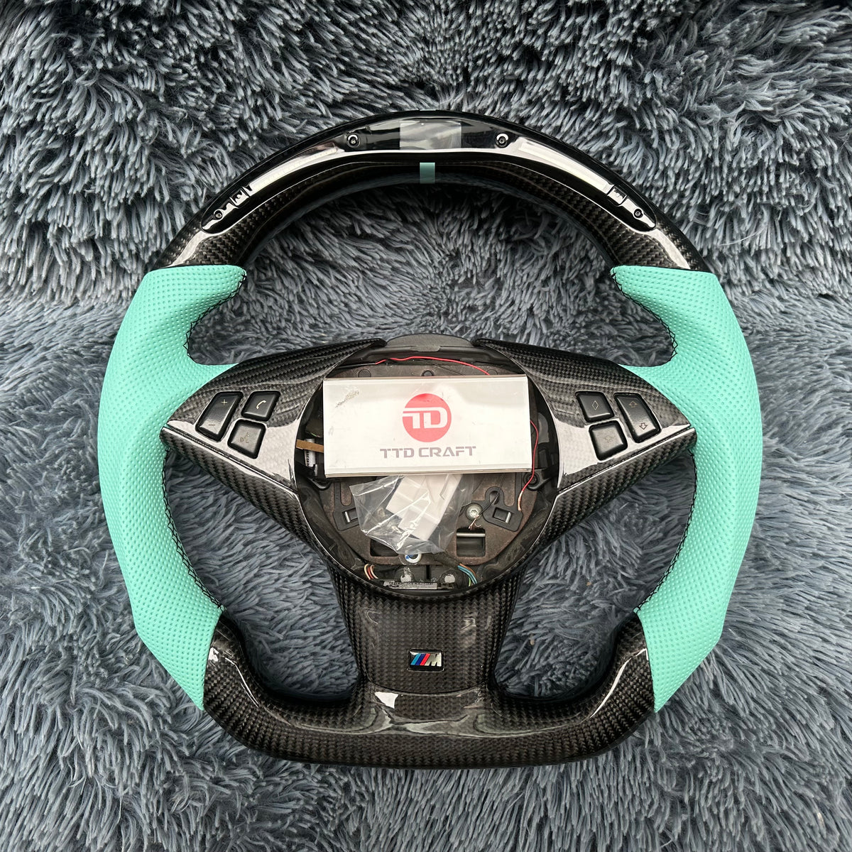 Custom BMW 5 SERIES E60 E61 / 6 SERIES E63 E64 LED Carbon Fiber Steering Wheel